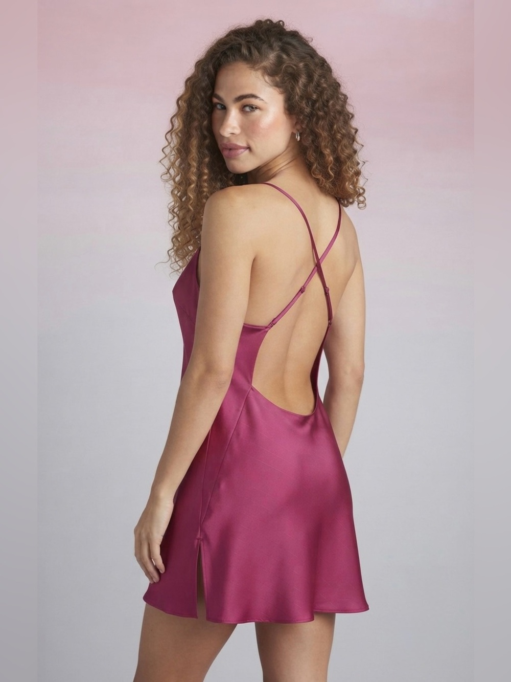 Victoria Secret Satin Open-Book Slip Dress View 2